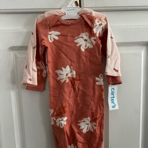 Carter's Rust and Pink Floral Baby Gown